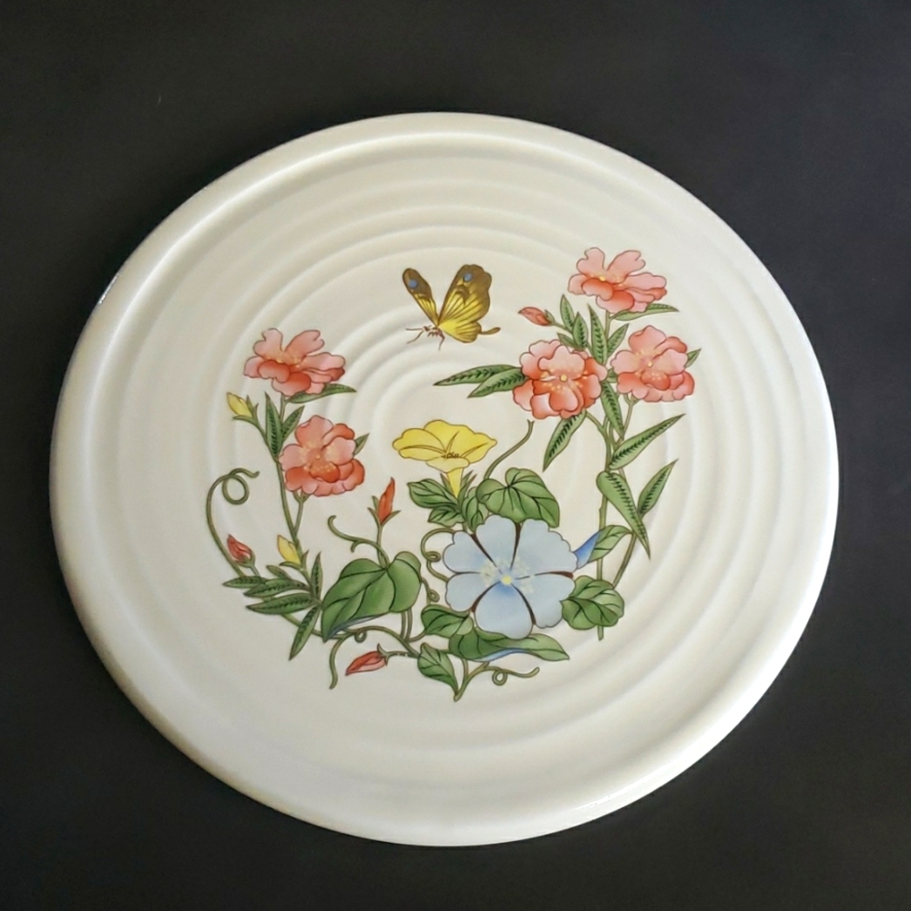 Vintage Treasure Craft Pottery Craft Floral Trivet Hot Plate